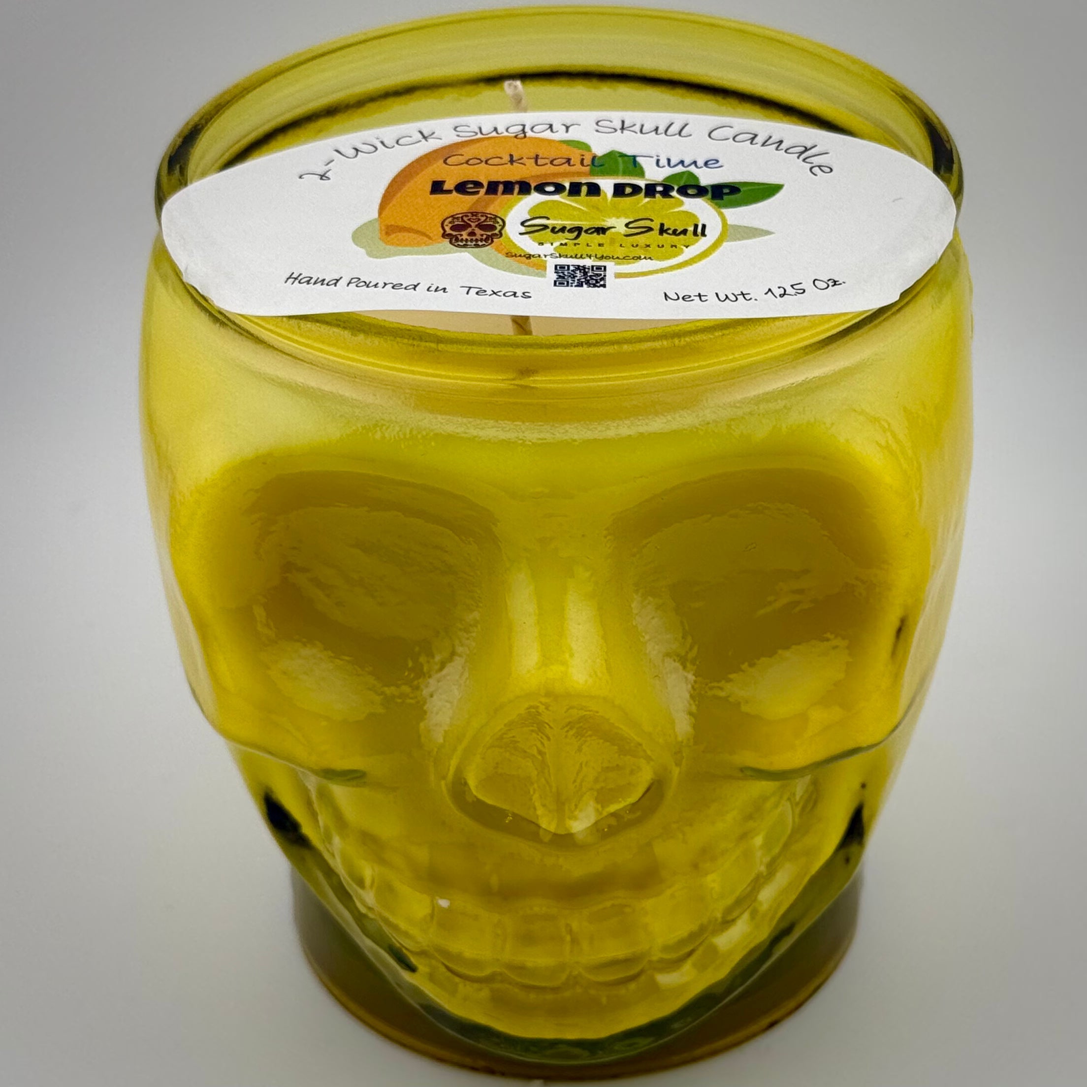 Cocktail Time 2-Wick Sugar Skull Candles