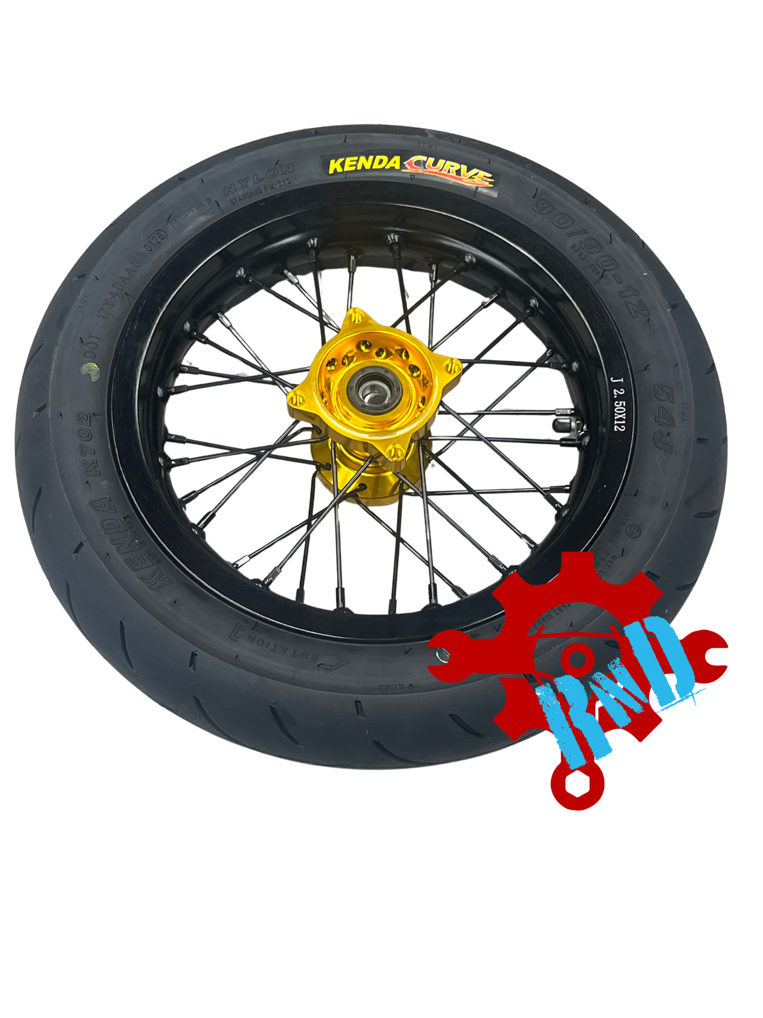 Razor MX or SX 12" Front Supermoto Wheel Kit with CNC Aluminum Hub