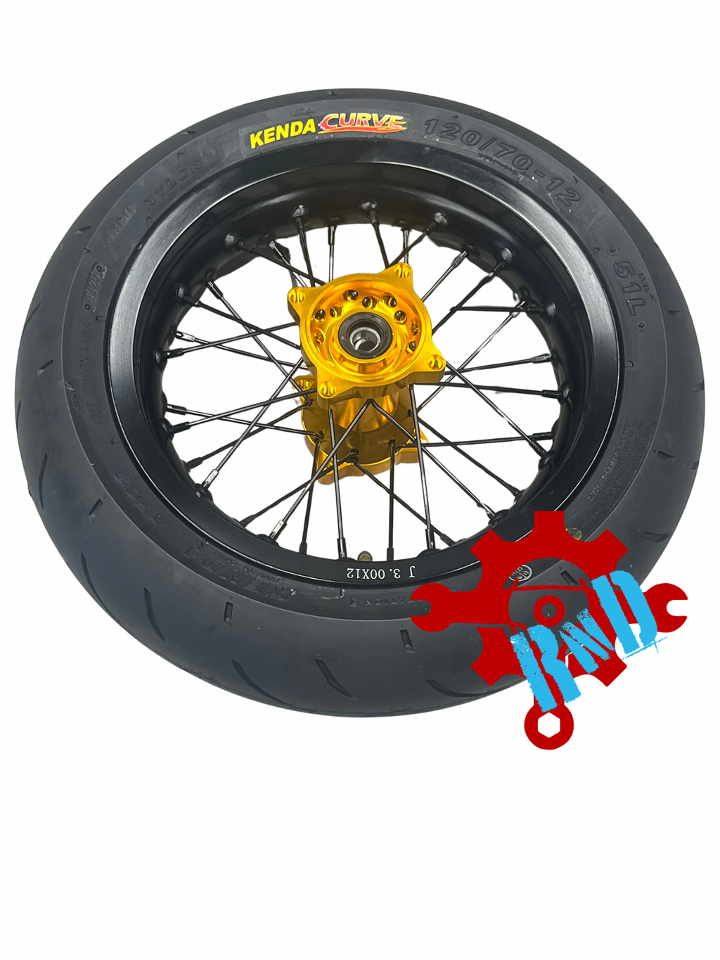 Razor MX or SX 12" Rear Supermoto Wheel Kit with CNC Aluminum Hub