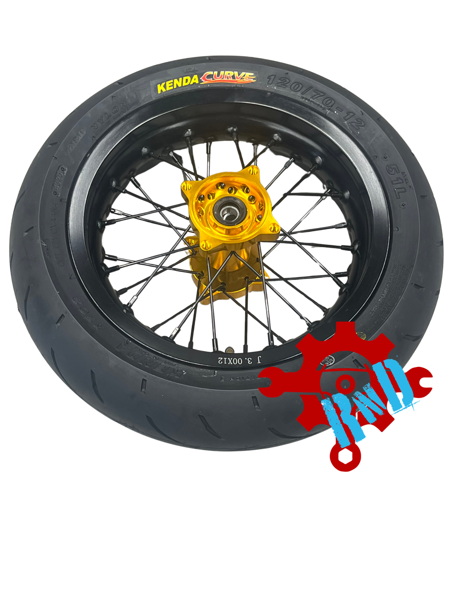 Razor MX or SX 12" Rear Supermoto Wheel Kit with CNC Aluminum Hub