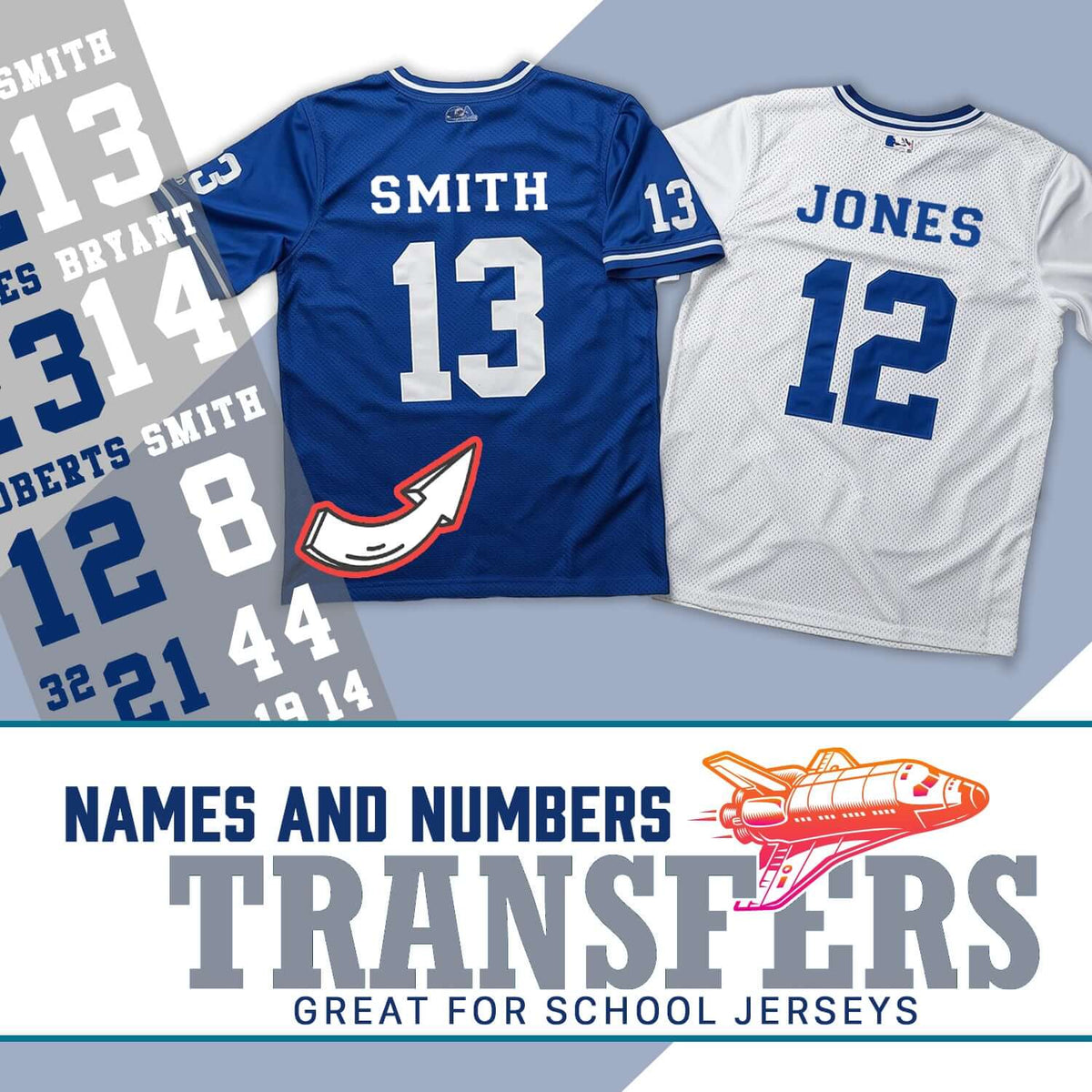 Names and Numbers | Premium DTF Transfers | Printed Marketplace