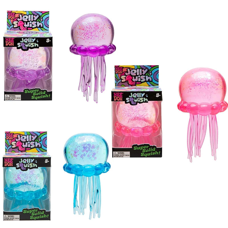 Premium Schylling Needoh Jellyfish Squishy Tactile Squeeze Sensory Toy Stress Relief Calming Down Educational Sensory Gift Toy